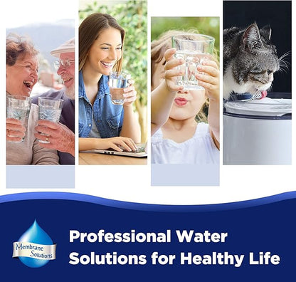 Membrane Solutions 5 Micron 10" x 2.5" Sediment Water Filter Replacement Cartridge for Any Water Filter 10 x 2.5 inch Whole House RO System, Compatible with GE FXUSC, AP110, WHKF-GD05-6 Pack
