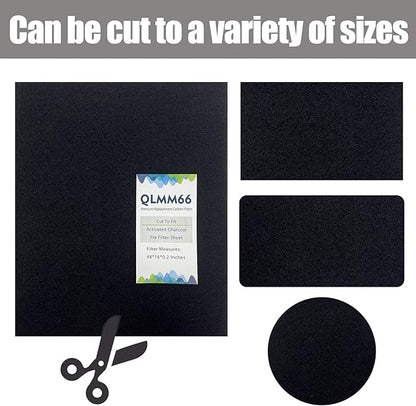 Carbon Fabric Filter - 16" x 48" x 0.2" Activated Charcoal HEPA AC Vent Filter - 1 Pack