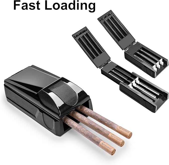 3-Slot Cigarette Injector Machine with 30 Count Unbleached Filter Tubes, Cigarette Maker Rolling Machine with 84mm Classic Tobacco Tubes, 3 Cigarette at Once