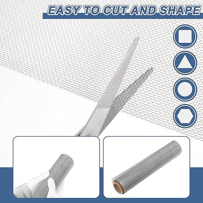 uxcell 16 Mesh 39" x 10" Woven Wire Mesh, 316 Stainless Steel Air Vent Filter Screen, Window Screen Mesh for DIY Projects Vents Cover Filtration Animals Fence