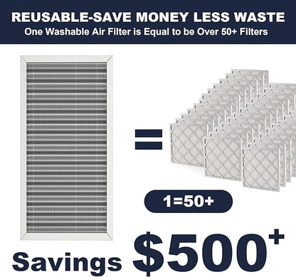 12x20x1 Reusable Air Filter, Electrostatic, Washable Lasts a Lifetime, Breathe Fresher Air in Home and Office HVAC AC Furnace Systems, Merv 8 (Actual Size: 11.69x19.8x0.82 Inch)
