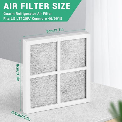 Barkior 6-Pack Refrigerator Air Filter Replacement for LG LT120F & Kenmore 46-9918 – Extra Thick Carbon, Up to 12+ Months Freshness, Fast Odor & VOC Removal, Easy Install