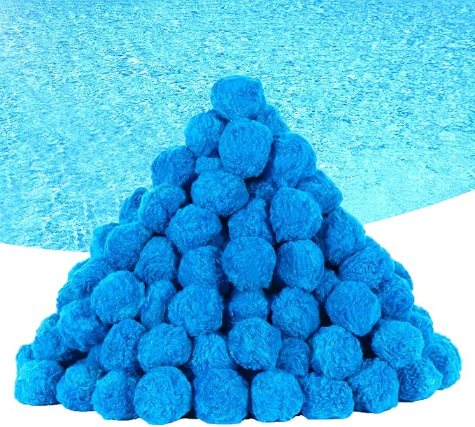 Askyli 3.1 lbs Pool Filter Balls for Sand Filter, Reusable Pool Sand Filter Balls, Efficient Blue Filter Media Balls, Suitable for All Sand Filter System (Equals 100lbs Pool Filter Sand)
