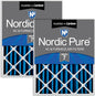 Nordic Pure 20x20x4 (Actual Size: 19 1/2 x 19 1/2 x 3 5/8) Pleated Air Filters MERV 7 Plus Carbon 2 Pack