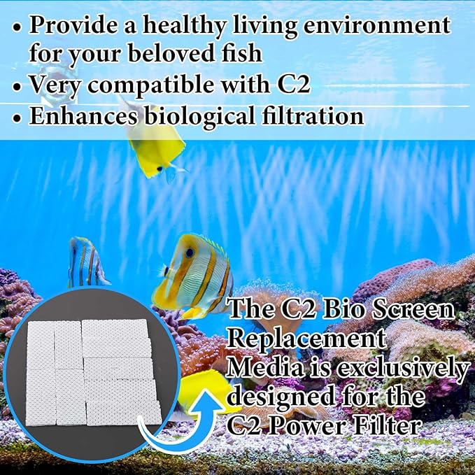 Maxcheck 10 Pcs Biological Filter Screens Bio-Screen Pad Filter Pad for Aquarium Filtration System(Compatible with C2)