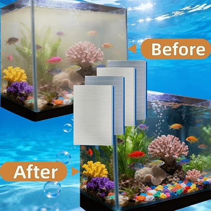 8-Layer Aquarium Filter Media Sponge Pad, Trim-to-Fit Foam Filter Floss for Fish Tank Filter (15.7"x11.8"x0.78")