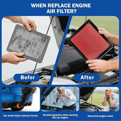 1pc Cabin & 1pc Engine Air Filter Kit Accessories for Toyota Tacoma V6 2016-2022 2023 Activated Carbon Automotive Engine Cabin Air Filter Replacement for CF10374 CA11895