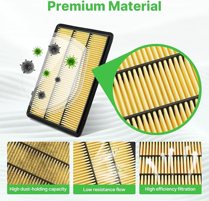 2PCS Engine Air Filter Fit for Infiniti QX50 2019-2025 (2.0L), QX55 2022 2023 2024 2025 Air Filter Replacement Engine Filter Accessories# 165465NA1C CA12954 PA99486