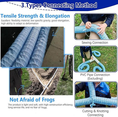 Perforated Drainage Pipe - 5cm (2in) Diameter, Flexible Underground Drainage Tube for Construction Sites and Sports Fields, Ideal Weeping Tile Solution