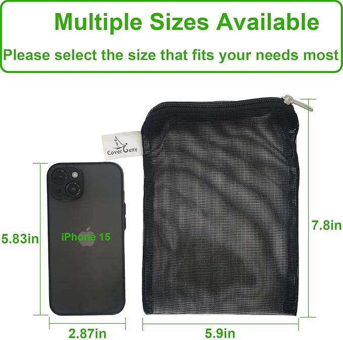 10 Pcs 5.9" x 7.8" Aquarium Filter Media Bags Large, Fish Tank Media Mesh Filter Bags with Zipper, Mesh Reusable Bags for Activated Carbon, Ceramic Rings, etc
