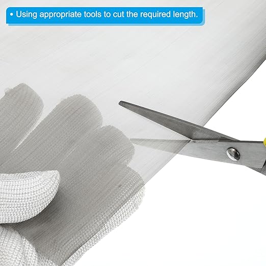 PATIKIL 40" L x 16" W Woven Wire Mesh, 120 Mesh 304 Stainless Steel Air Vent Filter Screen with Gloves for Window Security Vent Cover Filtration Animals Fence