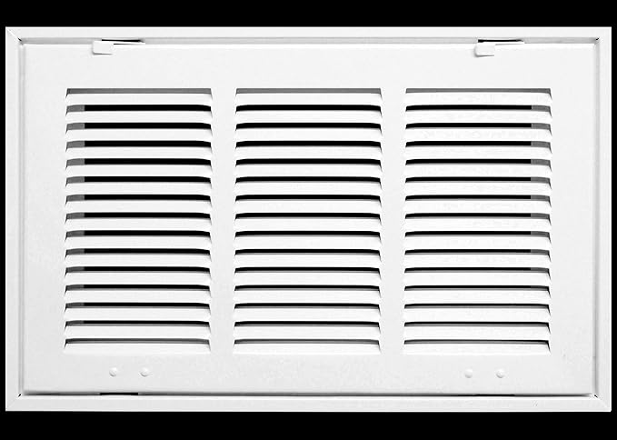 HVAC Premium 14" X 10" Steel Return Air Filter Grille for 1" Filter - Fixed Hinged - HVAC Duct Cover - Flat Stamped Face - White [Outer Dimensions: 16 5/8"w X 12 5/8"h]