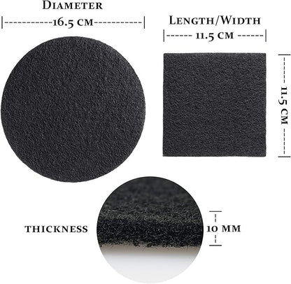 RED FACTOR 8 Pack Extra Thick Charcoal Filters for Kitchen Compost Bins - Activated Carbon Replacement Filters for Odor Free Buckets (4 Round, 4 Square)