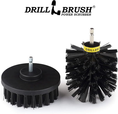 BBQ Grill and Smoker Cleaning Supplies - Nylon Grill Brush for Drill Set with Extension - Household Cleaning Electric Spin Scrubber - Industrial Cleaning Tools - Alternative to Wire Brush for Drill