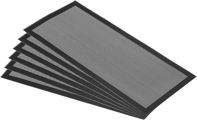 PATIKIL 5.5"x12" Magnetic Vent Cover, 6 Pack Floor Wall Air Registers Cover Strong Magnet Vent Screen Mesh for Blocking Hair Dust Debris, Black