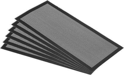 PATIKIL 5.5"x12" Magnetic Vent Cover, 6 Pack Floor Wall Air Registers Cover Strong Magnet Vent Screen Mesh for Blocking Hair Dust Debris, Black