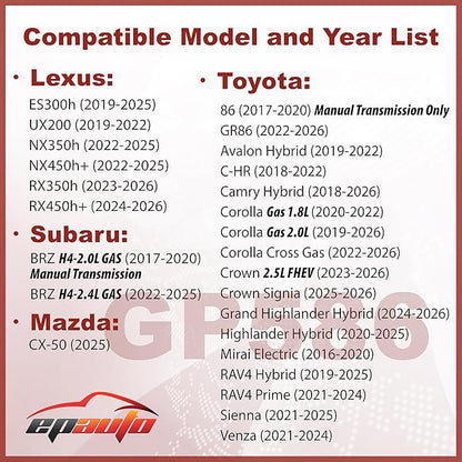 EPAuto GP586 (XA10586) Engine Air Filter, Replacement for Toyota Camry, Corolla, RAV4, Avalon, Highlander, Sienna, Venza, C-HR, Subaru BRZ, Lexus ES300h, UX200, NX350h, NX450h+, RX350h (2017-2025)