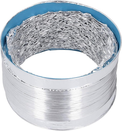 Aluminum Foil Ducting and PVC Dryer Vent Hose with 7 Inch Diameter and 6.56 Foot Length, Flexible HVAC Ventilation Duct with Spiral Steel Wire Support for Kitchens and Greenhouses