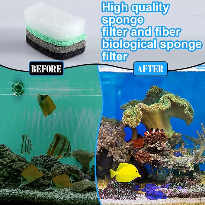 26 Pcs Canister Filter Maintenance Kit Compatible with Fluval 106/107/206/207, Quick-Clear Water Polishing Pad, Ammonia/Phosphate/Nitrite Remover Pads, Silicone Lube
