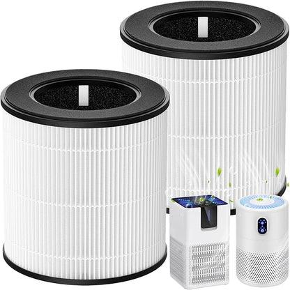B-D02L M05 Replacement Filter, Compatible with MOOKA B -D02L / M05 / B-D02, KOIOS B-D02L, VEWIOR B-D02U and Tailulu D10 Air Purifiers, Efficient Air Filter, 3-Stage Filtration, 2-Pack