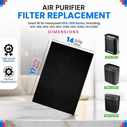 Bagean HPA300 Carbon Pre Filter A Compatible with Honeywell Air Purifier Filter Replacement - Fits HPA300 HPA5350 HPA5300B Series - Activated Prefilter A Absorbs Odor & Filters Freshen the Home (4-Pk)