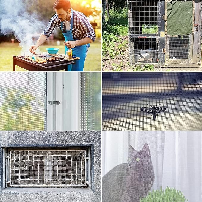Stainless Steel Woven Wire Mesh Stainless Steel Woven Wire Mesh 14 Mesh Rodent Control Cage Net Garden Insect Screen Corrosion-Resistant Filter - 1.54mm Hole