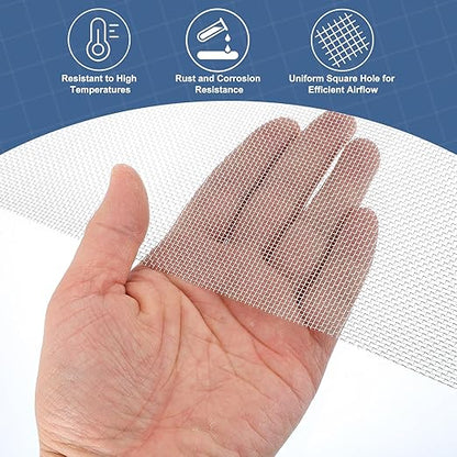 uxcell 16 Mesh 79" x 12" Woven Wire Mesh, 304 Stainless Steel Air Vent Filter Screen, Window Screen Mesh for DIY Projects Vents Cover Filtration Animals Fence
