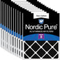 Nordic Pure 16x20x1 (Actual Size: 15 1/2 x 19 1/2 x 3/4) Pure Carbon Pleated Odor Reduction Furnace Air Filters 12 Pack