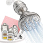 Cobbe Luxury Double Filtered Shower Head, High Output 16+20 Stages – 99% REMOVAL Shower Filters for Hard Water Removes Chlorine and Harmful Substances, 7-Model Setting Spray, Brushed Nickel
