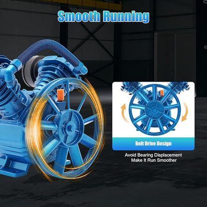 V Air Compressor Pump Head for 3 HP 2 Piston Motor Twin Cylinder Single Stage,Air Compressor Pump Motor Head Single Stage, in Tools & Home Improvement Portable Air Compressors