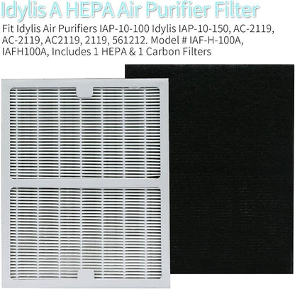 Replacement Idylis Filters A, AC-2119 Filter, iap-10-100 Filter Compatible With Filtrete FAP-C01-A, Idylis Machine AC-2119, IAP-10-100, IAP-10-150, IAPC-10-140