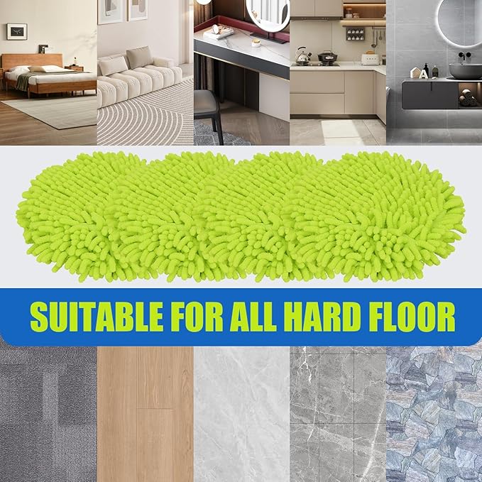 Microfiber Chenilles Pads for Shark Steamer S7001 s7020 s7000amz s7000 s7001tgt s7201 s8201 S7005 s8001 Series Rotating Steam Scrubber,Scrub Sanitize at The Same,Round Scrubbing Mop Replacement Pad