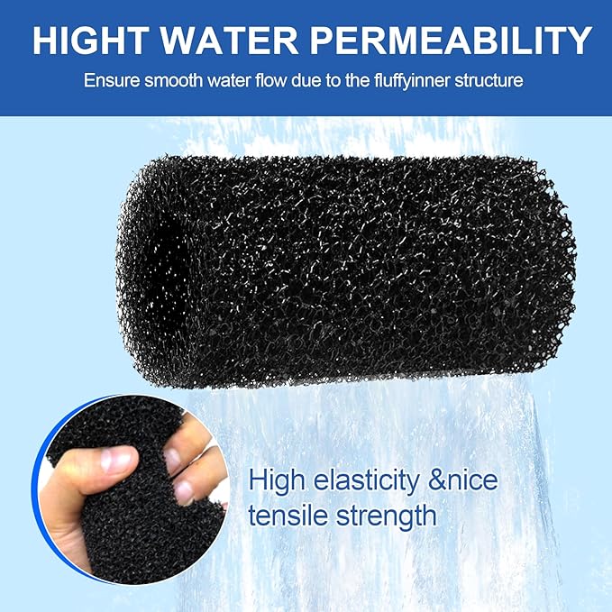 Pre Filter Sponge for Aquarium Shrimp Fry Fish Tank Filter Intake for Marina S10, S15 and S20 Filter,Imagitarium Replacement Filter Foam Cover Aquarium Filter Media Protects Baby Fish & Shrimp-8Pack