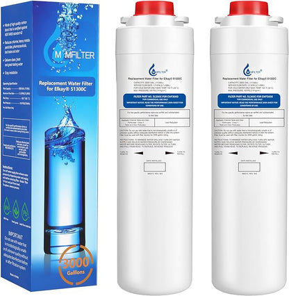 51300C Replacement for Elkay 51300C, Replacement 55898C Filters, Replacement Bottle Stations Compatible with Ezh2o Filter ERF750, 55898C, EWF3000 (No Chip 2-Pack)