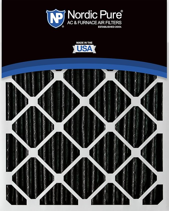 Nordic Pure 20x25x2 (Actual Size: 19 1/2 x 24 1/2 x 1 3/4) Furnace Air Filters MERV 8 Pleated Plus Carbon 12 Pack
