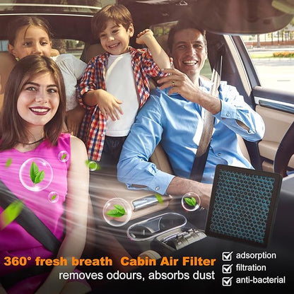 CF10285 CP285 Cabin Air Filter with Activated Carbon, Compatible with Toyota Camry, RAV4, Highlander, Corolla, 4Runner, Sienna, Tundra, Prius, Lexus, Subaru Outback, Scion, Land Rover, Jaguar, Pontiac