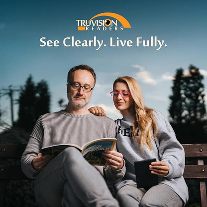 TruVision Readers Reading Glasses, Comfort Spring Hinges for Men and Women, 9501HP
