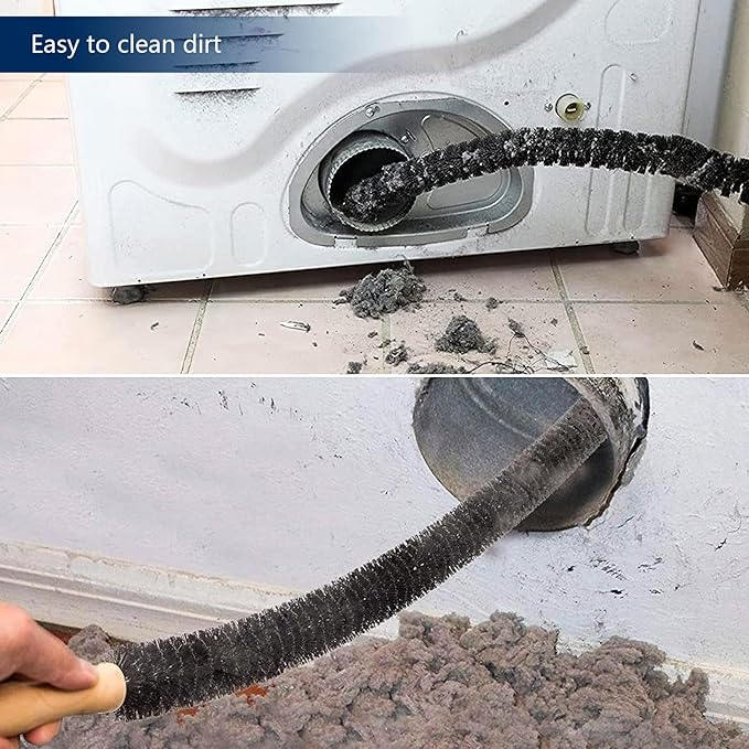 Dryer Vent Cleaner Kit Brush Set, Refrigerator Coil Cleaning Brush with Long Flexible Lint Brush Tool for Dryer Duct, HVAC, Air Vent Cleaning & AC Condenser Dryer Maintenance