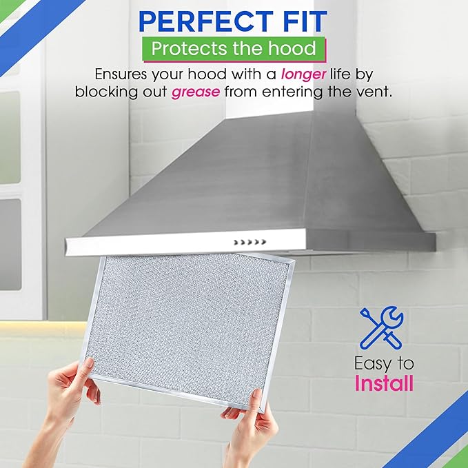 Bagean Stove Hood Vent Filter 11.8" x 14.3" BPS1FA30 - Compatible with NuTone Allure & Broan Range Hood Filter Replacement 99010299 - Fits QS1 QS2 30" Hoods - Blocks Grease & Filters Oven Air (4-Pk)