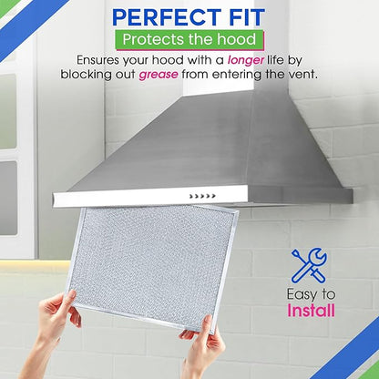 Bagean Stove Hood Vent Filter 11.8" x 14.3" BPS1FA30 - Compatible with NuTone Allure & Broan Range Hood Filter Replacement 99010299 - Fits QS1 QS2 30" Hoods - Blocks Grease & Filters Oven Air (4-Pk)
