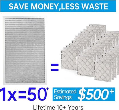 UBeesize 14x25x1 Reusable Electrostatic Air Filter HVAC AC Furnace Filter,MERV 8, Washable, Lasts a Lifetime,Permanent Air Filter,Breathe Fresher,Home And Office(Actual Size:13.5x24.5x0.82 Inch)