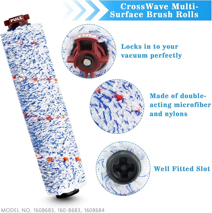 Replacement Brush Roller and Filters for Bissell CrossWave Vacuum, 1868 Pet Pro Brush Roll Parts 1785,1785A 17852, 17858, 17859, 1785P, 1785R, 1785T, 1785V, 1785W, 2210V 2211W 1785N 2306 LUXRILIX