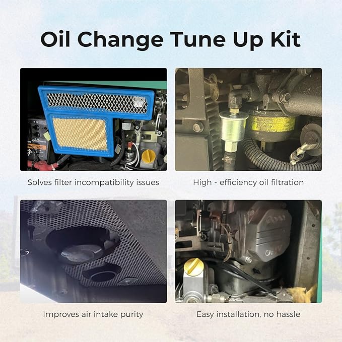 Tune Up Kit for Onan RV QG 5500 7000 Generator Marquis Gold Platinum EF/HGJAA/HGJAB/HGJA, with 149-2341 Fuel Filter, 140-3116 Air Filter, 122-0836 Oil Filter & Wrench, 167-1638 Spark Plug & Gap Tool