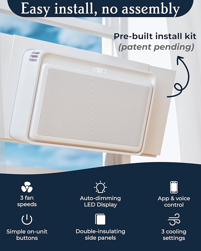 Windmill Window Air Conditioner - Quiet & Smart. Easy Install, Voice-Enabled, Remote & App Control AC Unit - 12,000 BTU Inverter w/WhisperTech