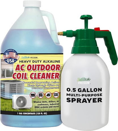 Natural's Freedom HVAC Outdoor Coil Cleaner Gallon with Pump Sprayer