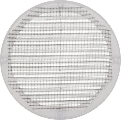 Vent Systems 8" Inch (Opening Dimensions) White Soffit Vent Cover - Plastic Round Air Vent Grille - Built-in Mesh Screen - HVAC Register Louver for Bathroom, Home, Kitchen