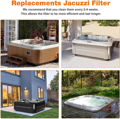 6CH-960 Spa Filter Replacement Jacuzzi Filter J-300, J400, 14081, 6000-383A, FC-2800, 6540-476, 6540-383, PJW60TL-F2S, 14081, 6000-383A Hot Tub Filter with Closed Handle (Not be Removed) 2 Pack