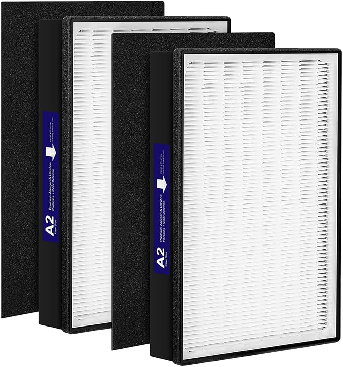 2 Pack Type A2 HEPA Replacement Filter Compatible with Filtrete Room A2 Air Purifier Models FAP-C02-A2, FAP-C03-A2, FAP-T03-A2, FAP-SC02L, Part No. 1150101, Filter A2