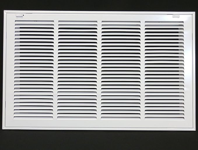 HVAC Premium 24 x 14 Duct Opening Steel Return Air Filter Grille, for 1-inch Filter, Removable Door, Flat Stamped HVAC Vent Cover Grille, Outer Dimensions 26.5 x 16.5