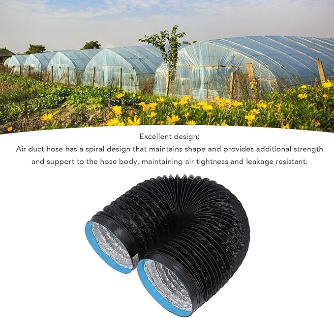 CHICIRIS dryer vent hose 6.56ft, Aluminum Flexible Ducting Ventilation Hose with 3 Layers, Noise Reduction, Efficient Airflow,dryer vent cleaning kit, for HVAC, Kitchen, Greenhouse